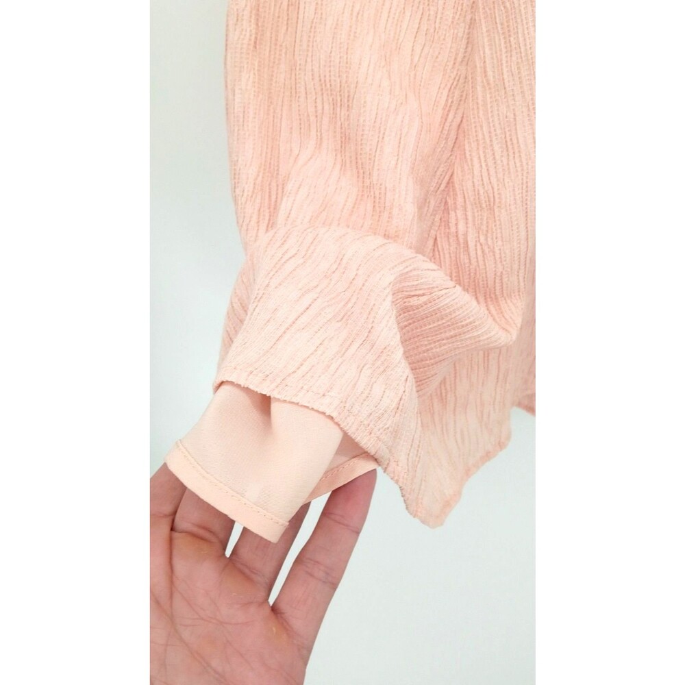 Ballet Blush Pink Twist Front Crinkle Textured Mini Dress XS Coquette Feminine - Picture 8 of 11